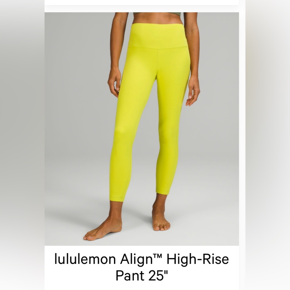 Lululemon High-Rise Align Yellow 25’ Leggings